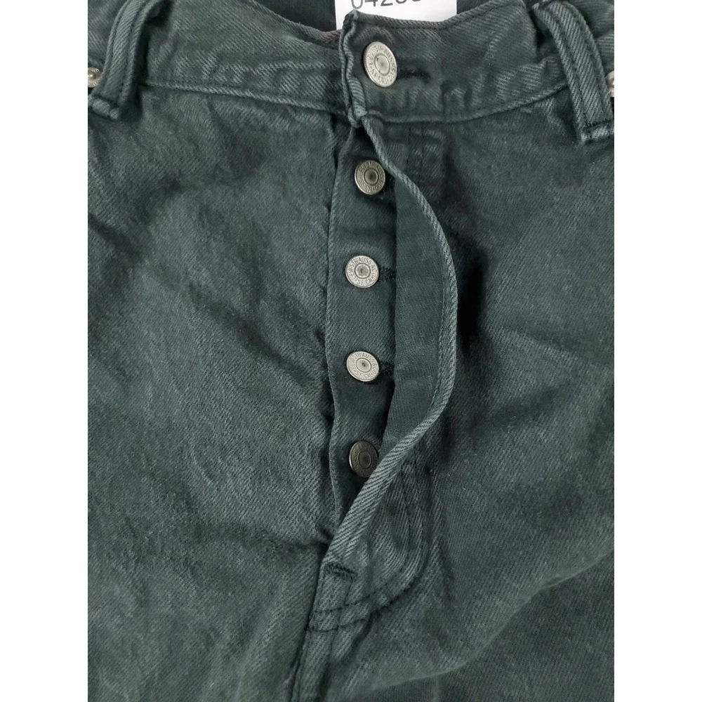 Levis 501 Jeans Mens 38x29 Gray Button Fly Straight Leg Denim Pants 042580